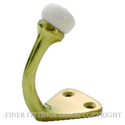 TRADCO 3976 ROBE HOOK PORC. TIP POLISHED BRASS