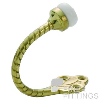 TRADCO 3975 ROBE HOOK ROPE PORC. TIP POLISHED BRASS