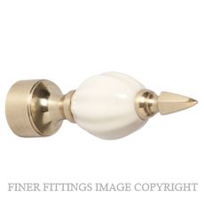 TRADCO 4611 PORCELAIN BALL FINIAL 19MM POLISHED BRASS