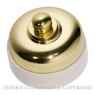 TRADCO 5101 IVORY PORCELAIN BASE DIMMER POLISHED BRASS