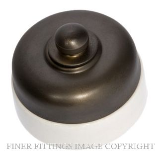 TRADCO 5106 IVORY PORCELAIN BASE DIMMER ANTIQUE BRASS