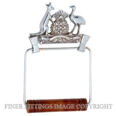 TRADCO 4869 COAT OF ARMS TOILET ROLL HOLDER CHROME PLATE