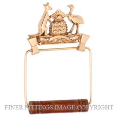 TRADCO 4884 COAT OF ARMS TOILET ROLL HOLDER POLISHED BRASS