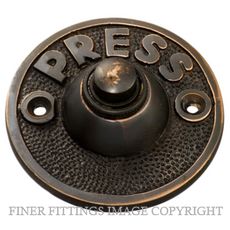 TRADCO 5513 BELL PUSH PRESS 63MM ANTIQUE COPPER