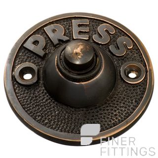 TRADCO 5513 BELL PUSH PRESS 63MM ANTIQUE COPPER