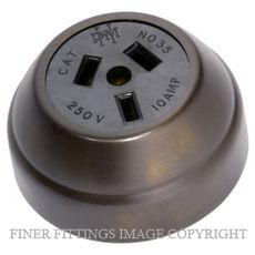 TRADCO 5564 FEDERATION SOCKET ANTIQUE BRASS-BLACK