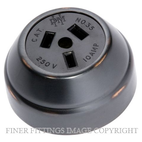 TRADCO 5477 FEDERATION SOCKET ANTIQUE COPPER-BLACK