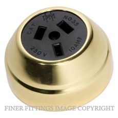 TRADCO 5476 FEDERATION SOCKET POLISHED BRASS-BLACK