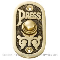 TRADCO 5501 BELL PUSH 40 X 80MM POLISHED BRASS-BLACK