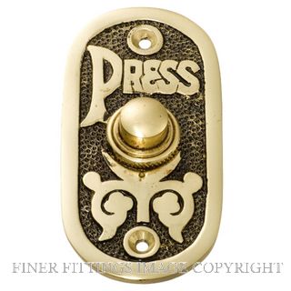 TRADCO 5501 BELL PUSH 40 X 80MM POLISHED BRASS-BLACK