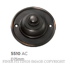 TRADCO 5510 BELL PUSH 75MM ANTIQUE COPPER