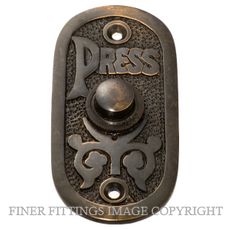 TRADCO 5511 BELL PUSH 40 X 80MM ANTIQUE COPPER