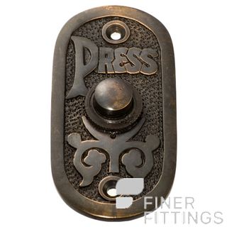 TRADCO 5511 BELL PUSH 40 X 80MM ANTIQUE COPPER