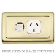 TRADCO 5858 SINGLE POWER POINT POLISHED BRASS-WHITE