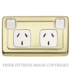 TRADCO 5859 DOUBLE POWER POINT POLISHED BRASS-WHITE