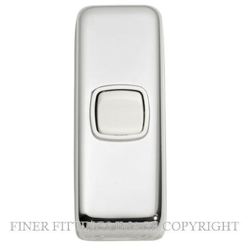 TRADCO 5880 SWITCH ROCKER 1 GANG CHROME PLATE-WHITE