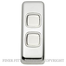 TRADCO 5881 SWITCH ROCKER 2 GANG CHROME PLATE-WHITE