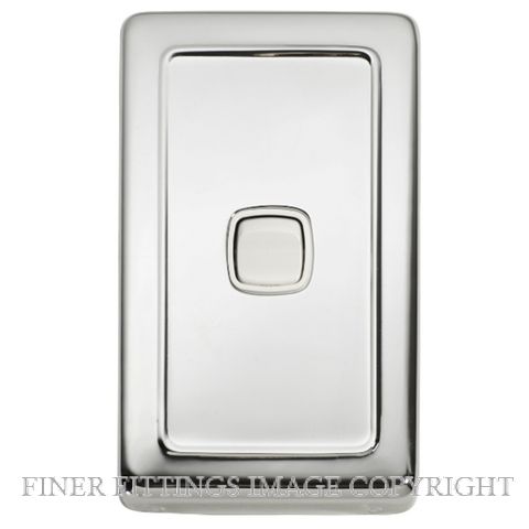 TRADCO 5882 SWITCH ROCKER 1 GANG CHROME PLATE-WHITE