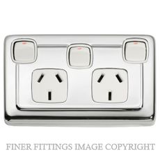 TRADCO 5887 DOUBLE P/POINT W/SWITCH CHROME PLATE-WHITE