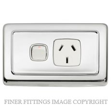 TRADCO 5888 SINGLE POWER POINT CHROME PLATE-WHITE