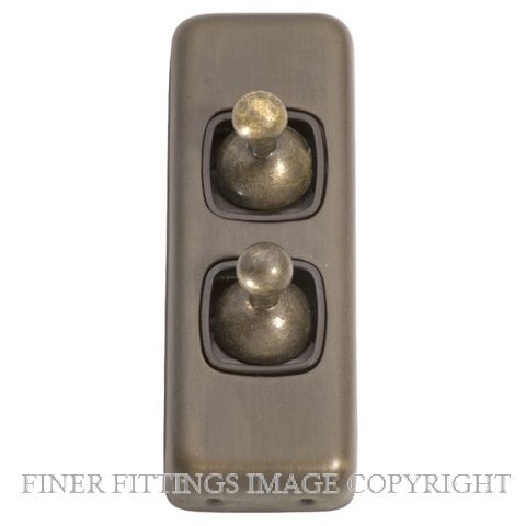 TRADCO 5891 SWITCH TOGGLE 2 GANG ANTIQUE BRASS-BROWN