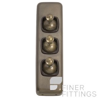 TRADCO 5896 SWITCH TOGGLE 3 GANG ANTIQUE BRASS-BROWN