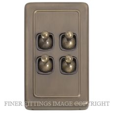 TRADCO 5895 SWITCH TOGGLE 4 GANG ANTIQUE BRASS-BROWN
