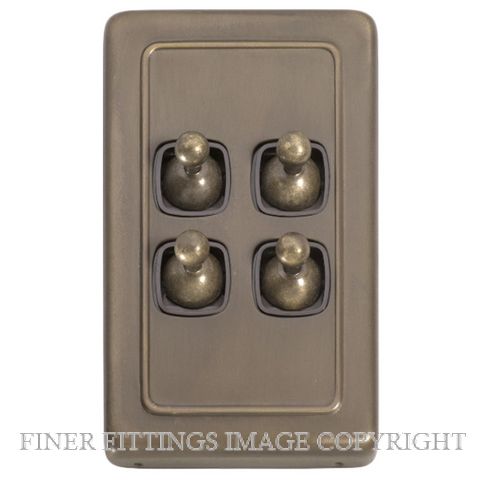 TRADCO 5895 SWITCH TOGGLE 4 GANG ANTIQUE BRASS-BROWN