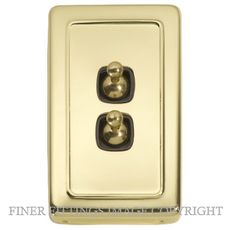 TRADCO 5903 SWITCH TOGGLE 2 GANG POLISHED BRASS-BROWN