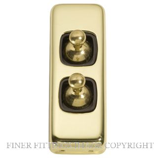 TRADCO 5901 SWITCH TOGGLE 2 GANG POLISHED BRASS-BROWN