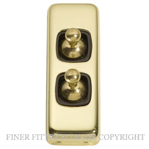 TRADCO 5901 SWITCH TOGGLE 2 GANG POLISHED BRASS-BROWN