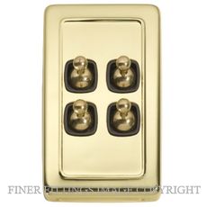 TRADCO 5905 SWITCH TOGGLE 4 GANG POLISHED BRASS-BROWN