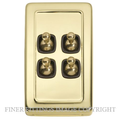 TRADCO 5905 SWITCH TOGGLE 4 GANG POLISHED BRASS-BROWN
