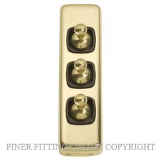 TRADCO 5906 SWITCH TOGGLE 3 GANG POLISHED BRASS-BROWN