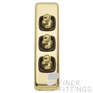 TRADCO 5906 SWITCH TOGGLE 3 GANG POLISHED BRASS-BROWN