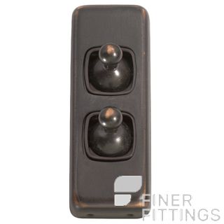 TRADCO 5911 SWITCH TOGGLE 2 GANG ANTIQUE COPPER-BROWN