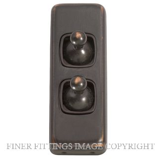 TRADCO 5911 SWITCH TOGGLE 2 GANG ANTIQUE COPPER-BROWN