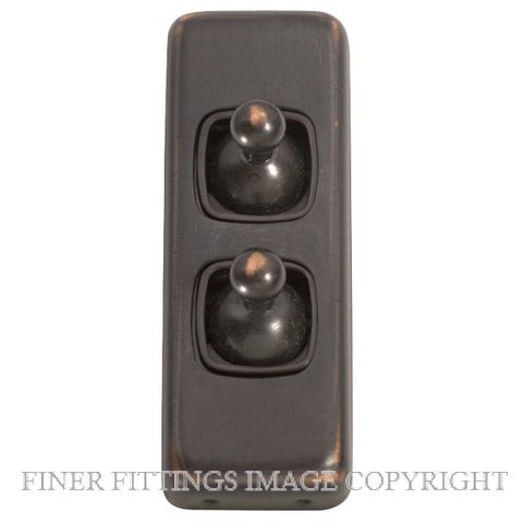 TRADCO 5911 SWITCH TOGGLE 2 GANG ANTIQUE COPPER-BROWN