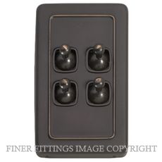 TRADCO 5915 SWITCH TOGGLE 4 GANG ANTIQUE COPPER-BROWN