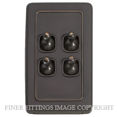 TRADCO 5915 SWITCH TOGGLE 4 GANG ANTIQUE COPPER-BROWN