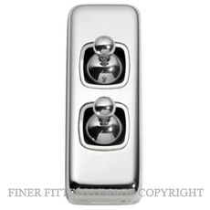 TRADCO 5941 SWITCH TOGGLE 2 GANG CHROME PLATE-WHITE