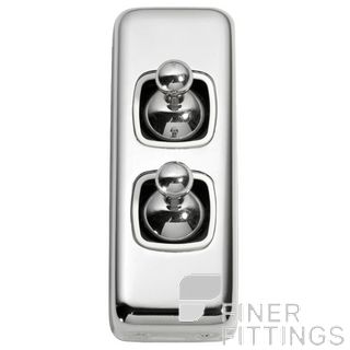TRADCO 5941 SWITCH TOGGLE 2 GANG CHROME PLATE-WHITE