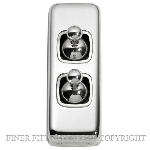 TRADCO 5941 SWITCH TOGGLE 2 GANG CHROME PLATE-WHITE