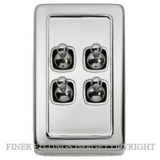 TRADCO 5945 SWITCH TOGGLE 4 GANG CHROME PLATE-WHITE