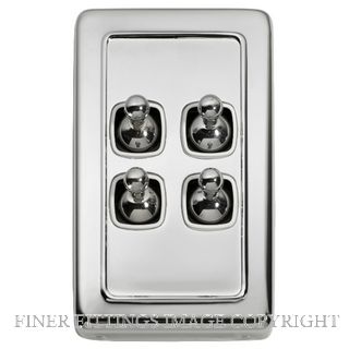 TRADCO 5945 SWITCH TOGGLE 4 GANG CHROME PLATE-WHITE