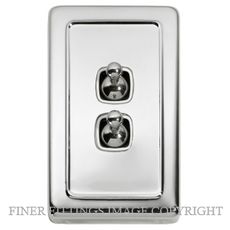 TRADCO 5943 SWITCH TOGGLE 2 GANG CHROME PLATE-WHITE