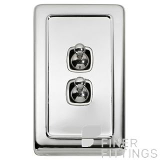 TRADCO 5943 SWITCH TOGGLE 2 GANG CHROME PLATE-WHITE
