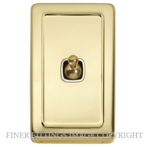 TRADCO 5952 SWITCH TOGGLE 1 GANG POLISHED BRASS-WHITE