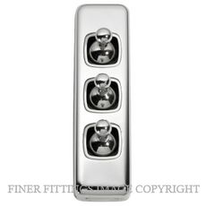 TRADCO 5946 SWITCH TOGGLE 3 GANG CHROME PLATE-WHITE