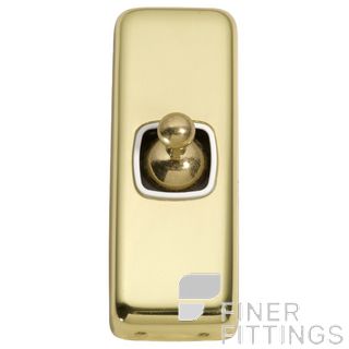 TRADCO 5950 SWITCH TOGGLE 1 GANG POLISHED BRASS-WHITE